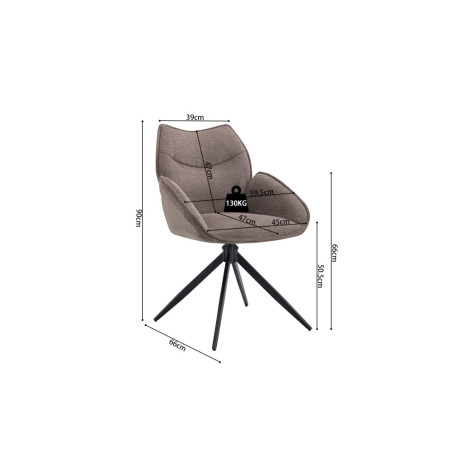 Chaise pivotante MAHONIA en tissu