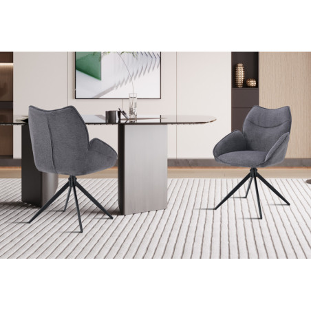 Chaise pivotante MAHONIA en tissu