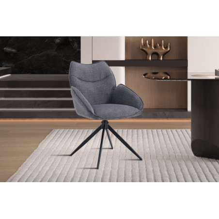 Chaise pivotante MAHONIA en tissu