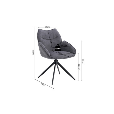 Chaise pivotante MAHONIA en tissu