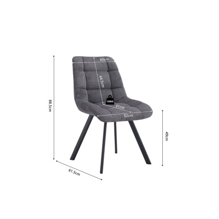 Chaise LILAS en tissu