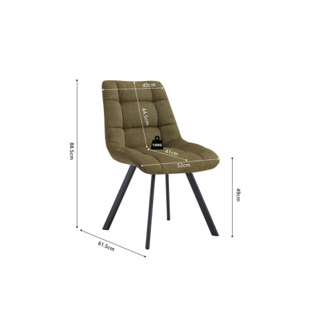 Chaise LILAS en tissu