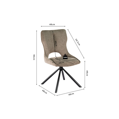Chaise pivotante MURIER en tissu