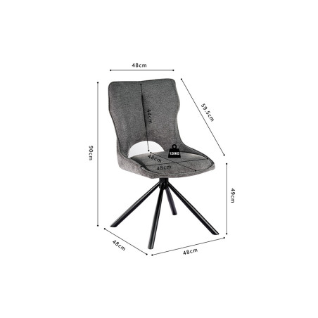 Chaise pivotante MURIER en tissu