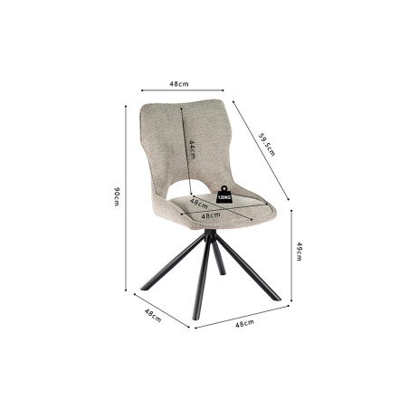 Chaise pivotante MURIER en tissu