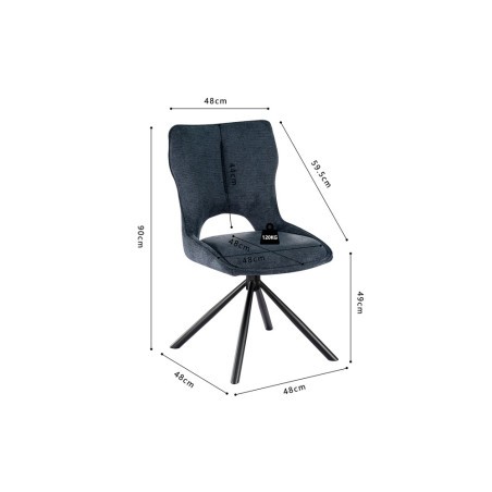 Chaise pivotante MURIER en tissu