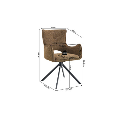 Chaise pivotante BOULEAU en tissu