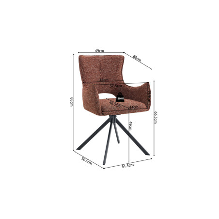 Chaise pivotante BOULEAU en tissu
