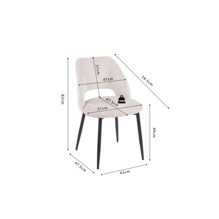 Chaise AULNE en tissu