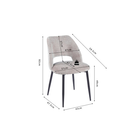 Chaise AULNE en tissu