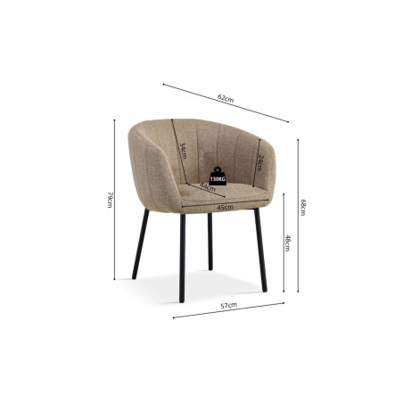Chaise SAHARA en tissu
