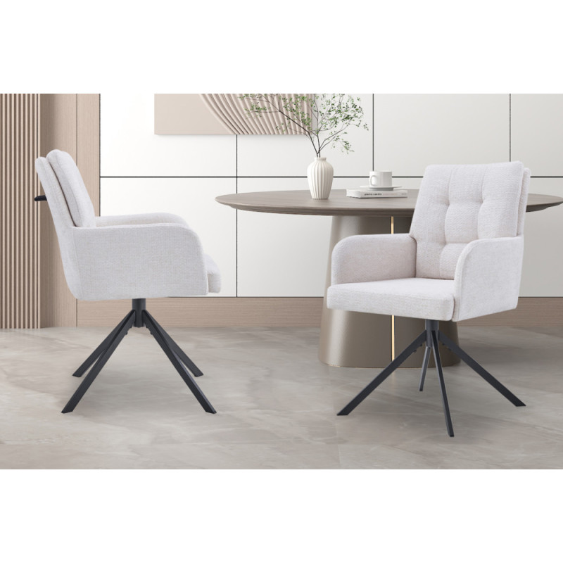 Chaise pivotante GRENADINE en tissu
