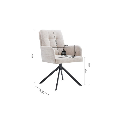 Chaise pivotante GRENADINE en tissu
