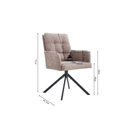 Chaise pivotante GRENADINE en tissu