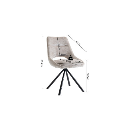 Chaise DOMINO en tissu