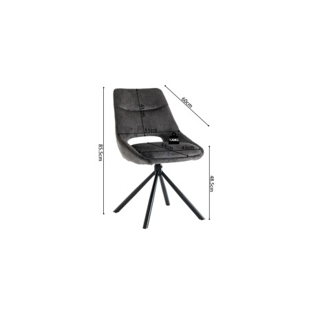 Chaise DOMINO en tissu