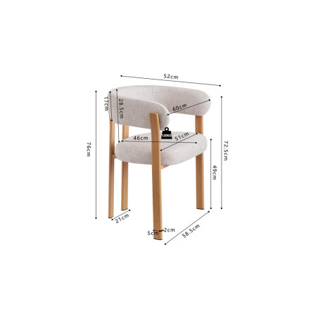 Chaise avec accoudoirs JULEP en tissu