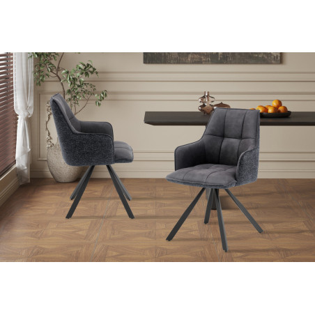 Chaise pivotante SOLSTICE en tissu