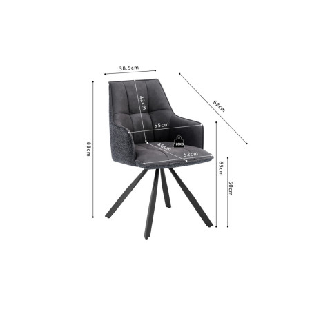 Chaise pivotante SOLSTICE en tissu