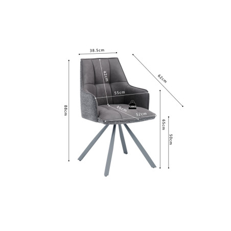 Chaise pivotante SOLSTICE en tissu