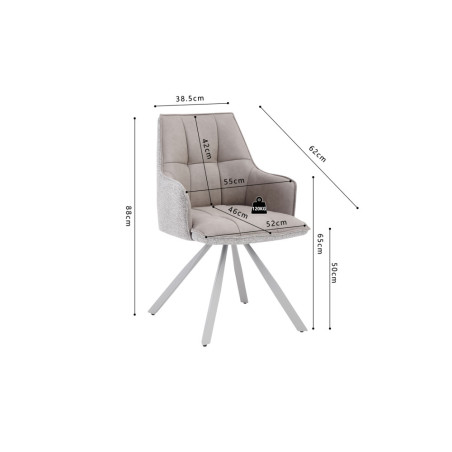 Chaise pivotante SOLSTICE en tissu