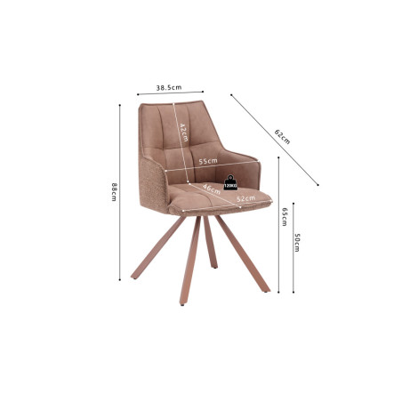 Chaise pivotante SOLSTICE en tissu