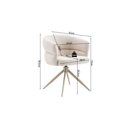 Chaise pivotante LEVANT en tissu