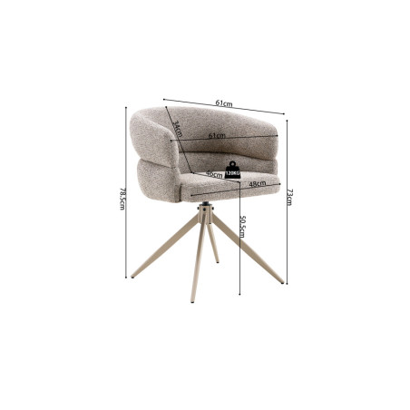 Chaise pivotante LEVANT en tissu