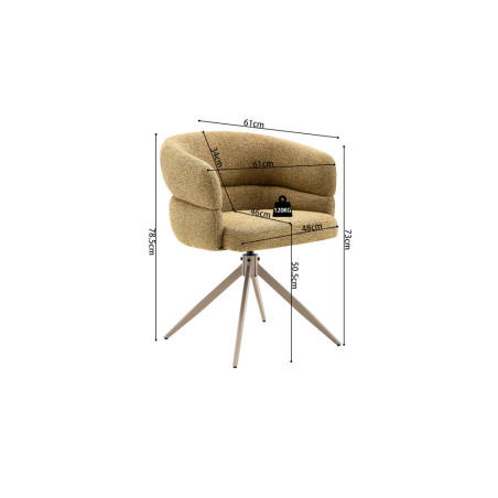 Chaise pivotante LEVANT en tissu
