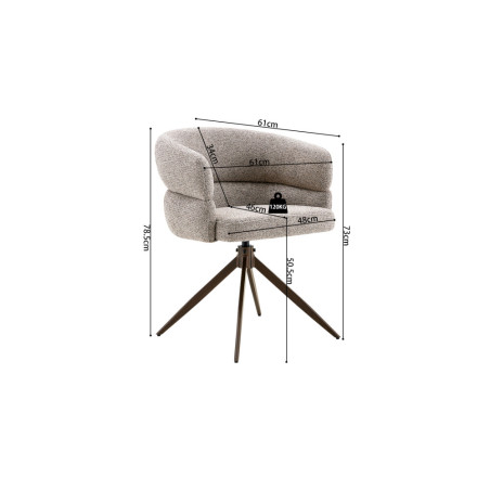 Chaise pivotante LEVANT en tissu