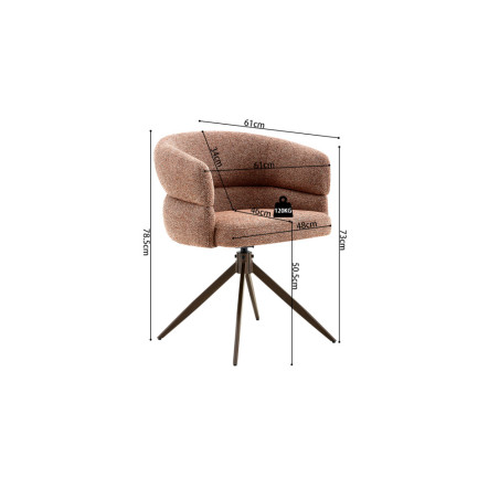 Chaise pivotante LEVANT en tissu