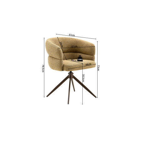 Chaise pivotante LEVANT en tissu