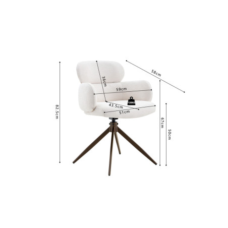 Chaise pivotante RONCE en tissu