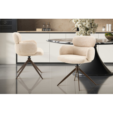 Chaise pivotante RONCE en tissu