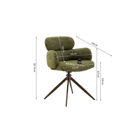 Chaise pivotante RONCE en tissu
