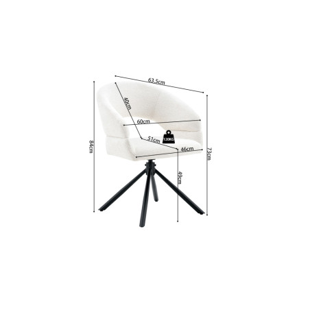 Chaise pivotante AMBROISIE en tissu