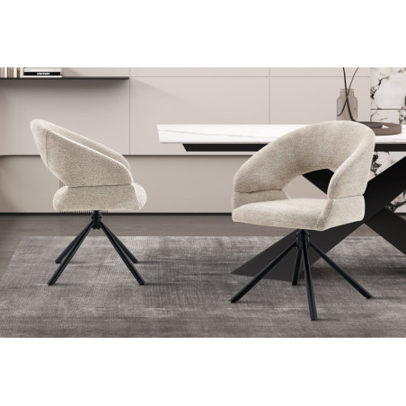 Chaise pivotante AMBROISIE en tissu