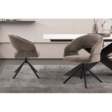 Chaise pivotante AMBROISIE en tissu