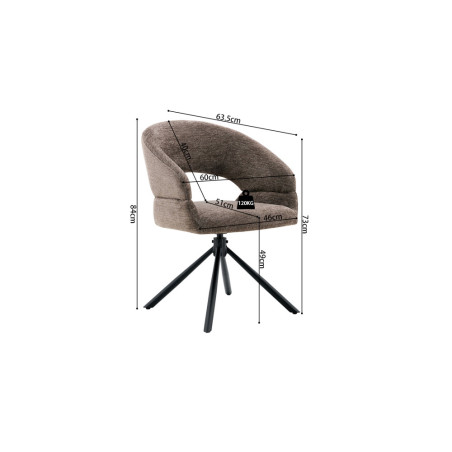 Chaise pivotante AMBROISIE en tissu