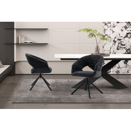 Chaise pivotante AMBROISIE en tissu