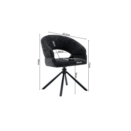 Chaise pivotante AMBROISIE en tissu