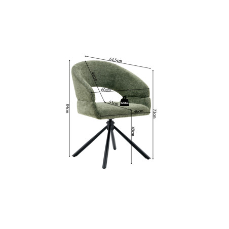 Chaise pivotante AMBROISIE en tissu