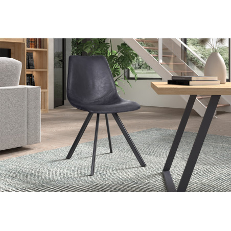 Chaise EMERAUDE en simili cuir