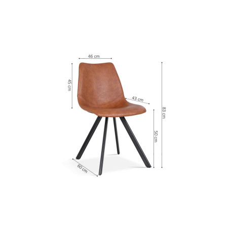 Chaise EMERAUDE en simili cuir
