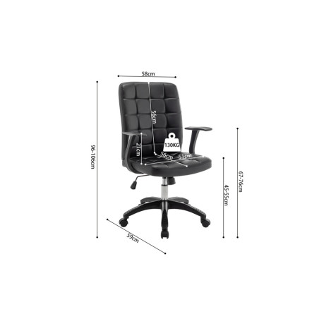 Chaise de bureau LUCARNE en simili cuir