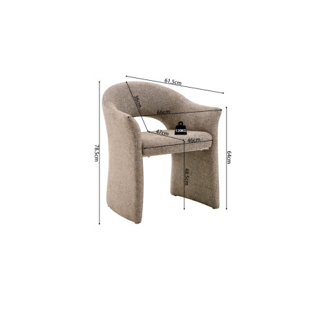 Chaise CHARMILLE en tissu