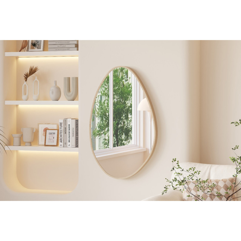 Miroir 80 x 50 cm RAMURE en décor chêne vieilli