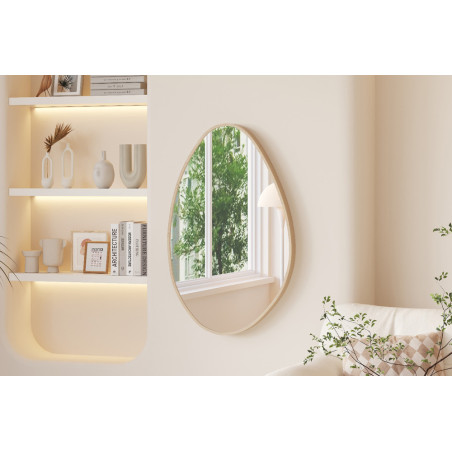 Miroir 80 x 50 cm RAMURE en décor chêne vieilli