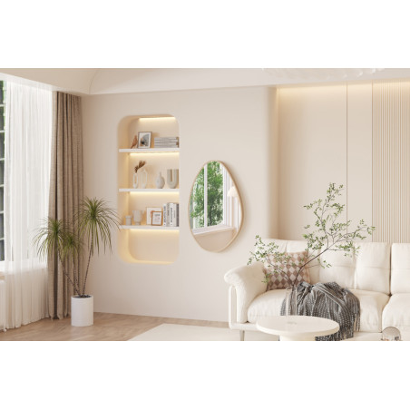 Miroir 80 x 50 cm RAMURE en décor chêne vieilli