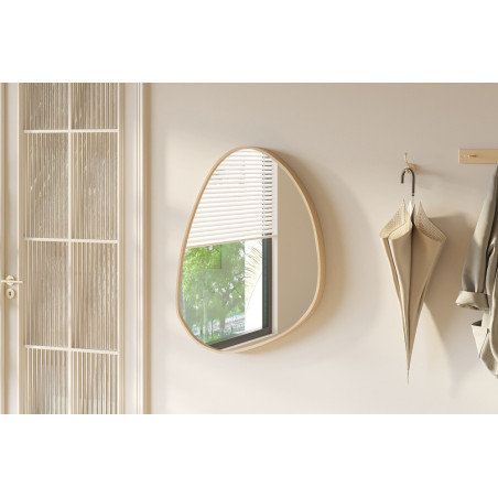 Miroir 80 x 60 cm ROSACE en décor chêne vieilli